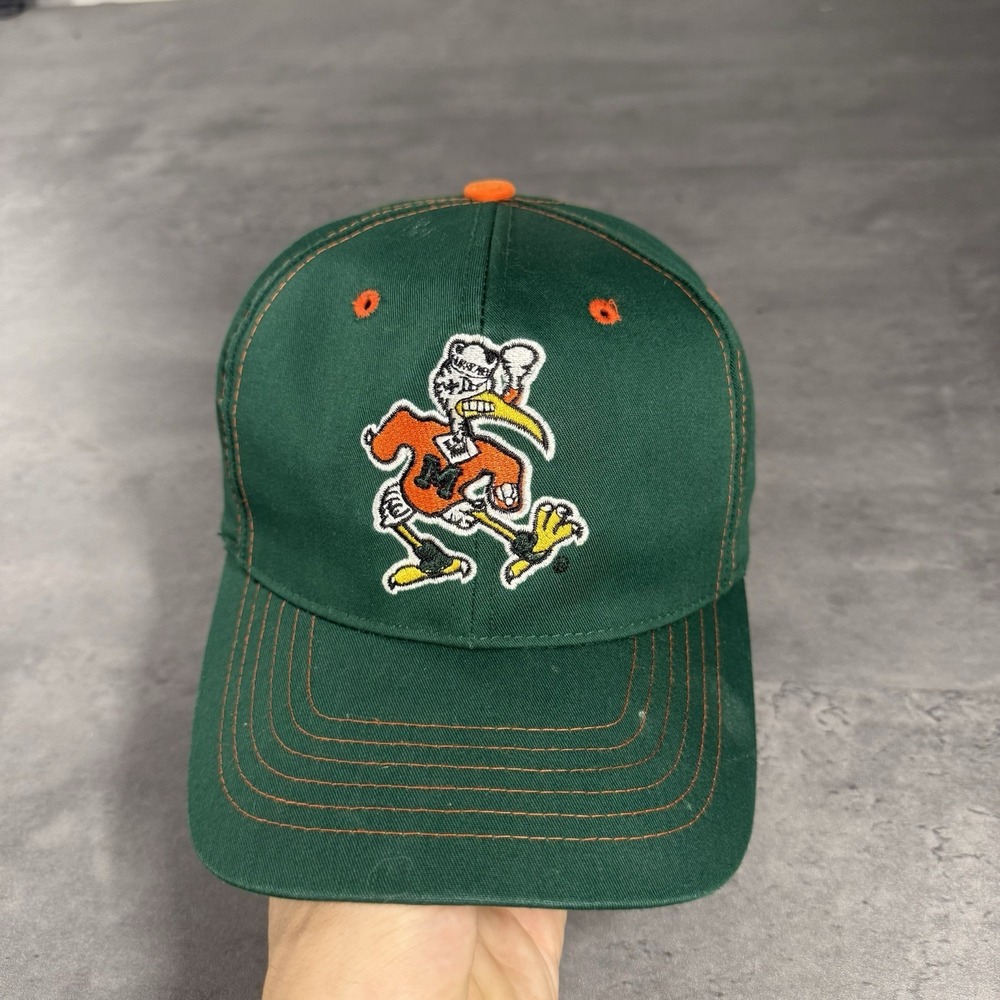 Vintage Miami Hurricanes Snapback Hat Ibis‎ Sebastian Green Orange Annco Trucker - Picture 2 of 7